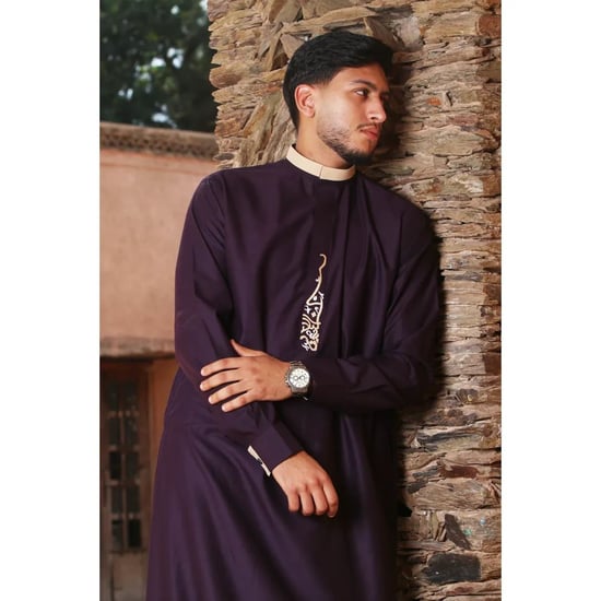 Lila Thobe für Herren, arabische saudi-arabische emiratische islamische Kleidung, Jubba-Robe - Image 3