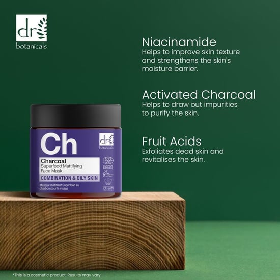 Dr Botanicals Holzkohle Superfood Mattierende Gesichtsmaske 60ml - Image 2