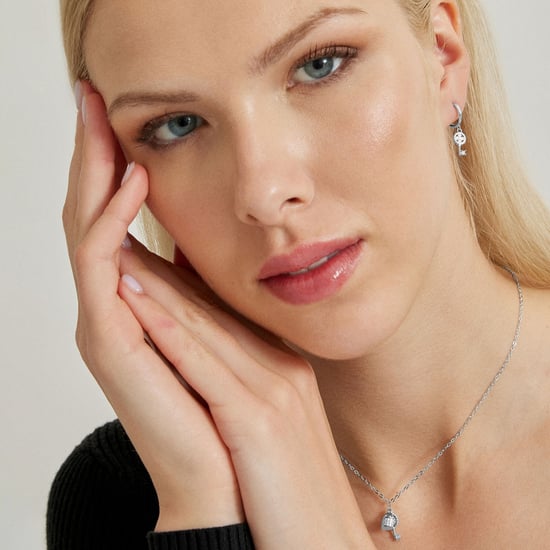 Luxenter Rhodium plattierte Brillant Zirkonia Halskette - Diao - Image 2