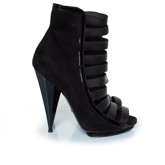 Gucci Olimpia Sandalen mit Riemen aus Lackleder und Wildleder - Image 5