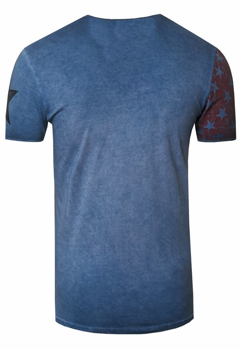 USA T-Shirt Stars and Stripes V-Ausschnitt im Used Look - Image 2