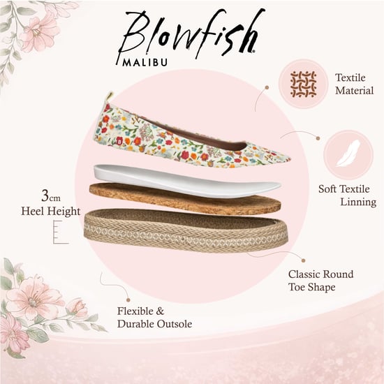Blowfish Malibu Damen Floral White Ballet Flats Ballerina Freizeitschuhe – Benita - Image 2
