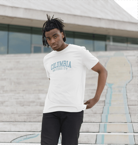 Columbia University Script White T-Shirt - Image 1