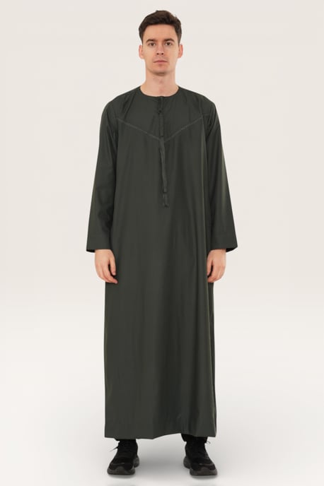 Thobez Herren Jubba/Robe/Kaftan Djellaba Thobe, Modell LFS -TT-008 - Grün - Image 2