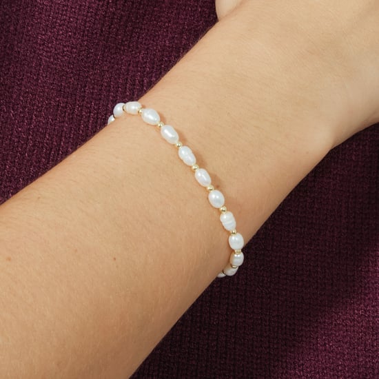 Luxenter Sterling Silber 925 Armband mit weißer Perle in 18K Gelbgold beendet - Zul - Image 3