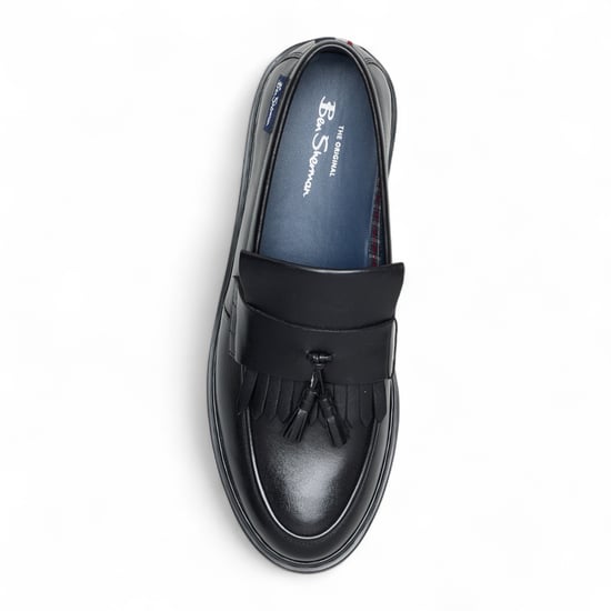 Ben Sherman Herren-Slipper aus schwarzem Leder mit Quasten - Dudley - Image 5