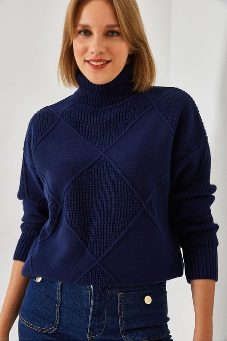 Strukturierter Rollkragenpullover - Image 1