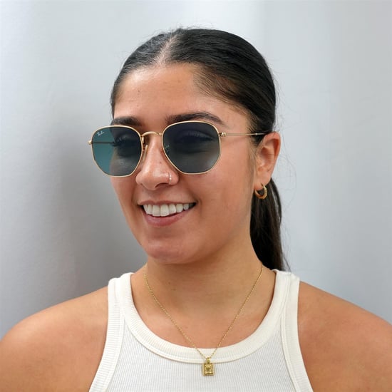 Ray-Ban Square Unisex-Sonnenbrille Gold Blau Grau Gradient - Image 6
