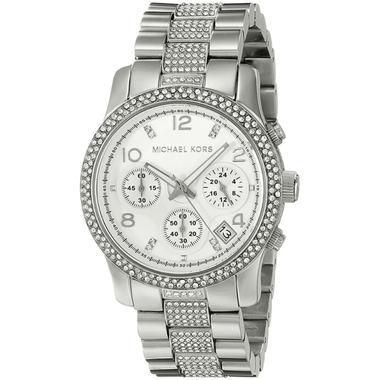 Michael Kors MK5825 Runway Chronograph Damen Silber Uhr - Image 3