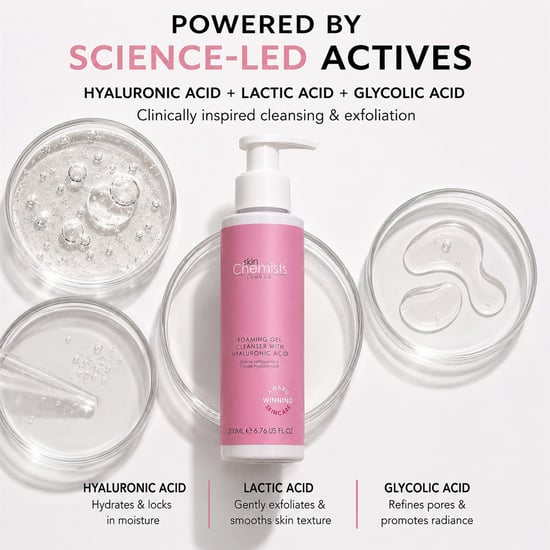 skinChemists Anti-Aging Schaum-Gel-Reinigungsgel mit Hyaluronsäure, 200 ml - Image 2
