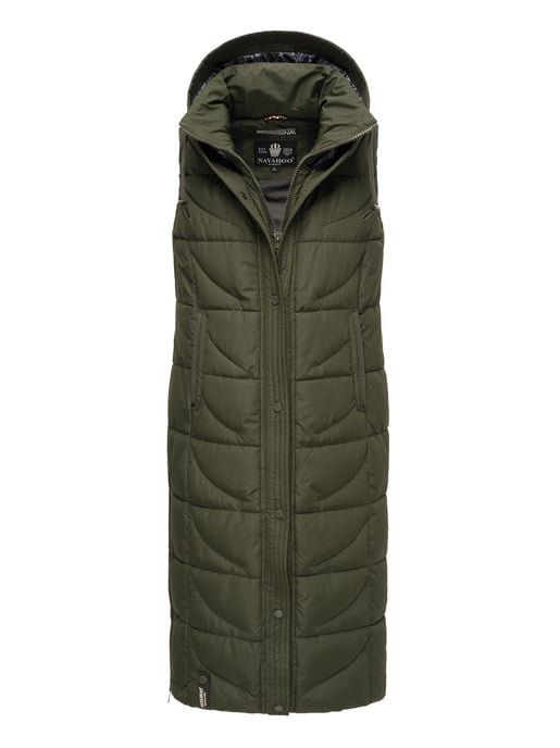 Navahoo Damen Steppweste Brezelchen – Lang & Stylisch Warm - Image 1
