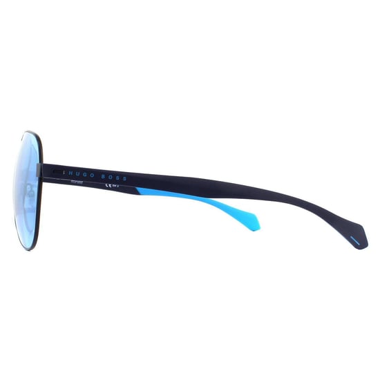 Hugo Boss Aviator Mens Matte Blue Blue Mirror Lunettes de soleil - Image 3