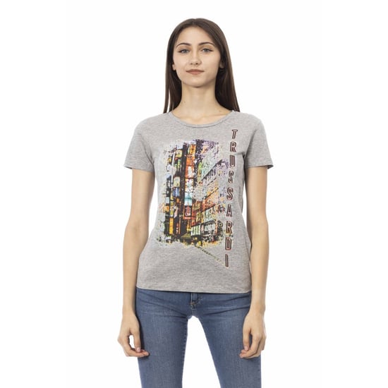 Graues T-Shirt mit Kurzarm und Grafik - Image 1