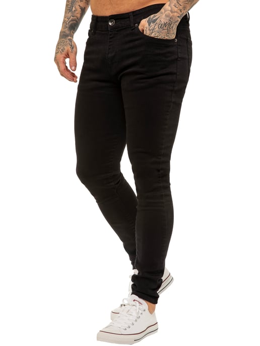 Enzo Herren Skinny Super Stretch Denim Jeans - Image 3
