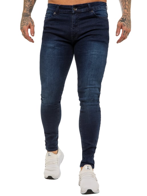 Enzo Herren Skinny Super Stretch Denim Jeans - Image 3