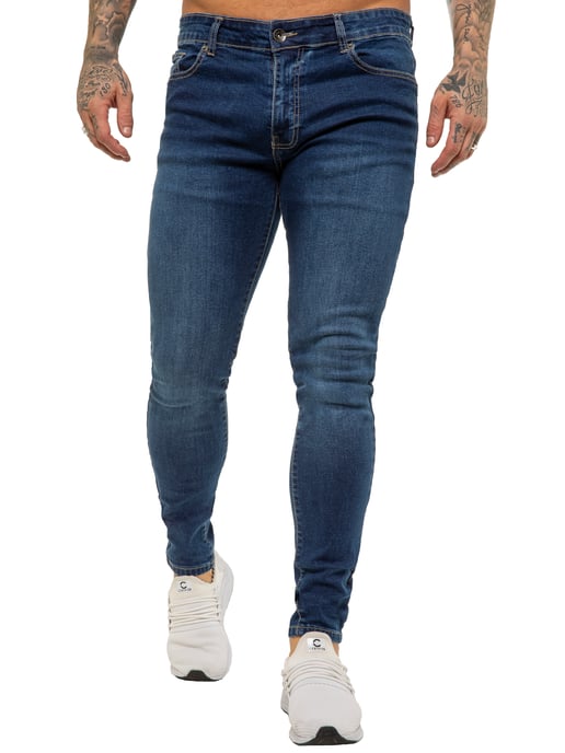 Enzo Herren Skinny Super Stretch Denim Jeans - Image 3
