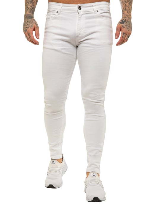 Enzo Herren Skinny Super Stretch Denim Jeans - Image 3
