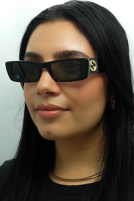 Gucci Rectangle Womens Schwarz Grau GG0516S - Image 5