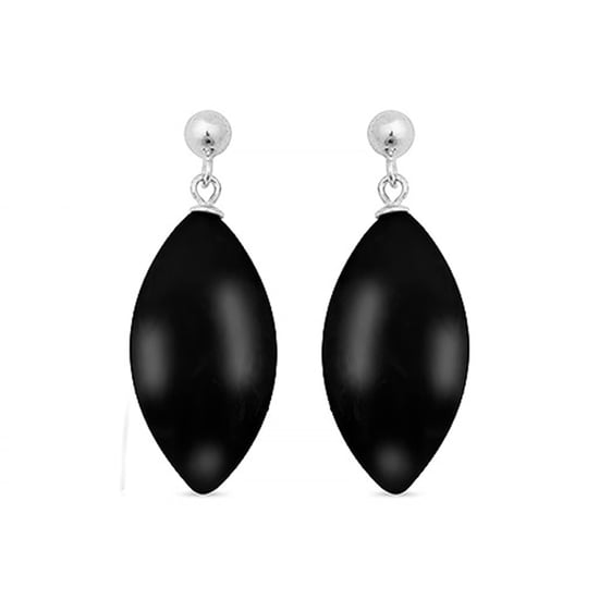 Luxenter, ayom 925er Sterlingsilber und rhodinierte Onyx-Ohrringe - Image 1
