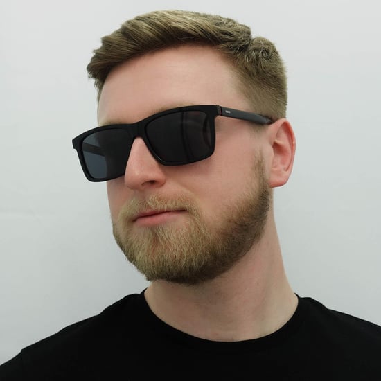 Hugo by Hugo Boss Rectangle Mens Schwarz Grau Sonnenbrille - Image 6