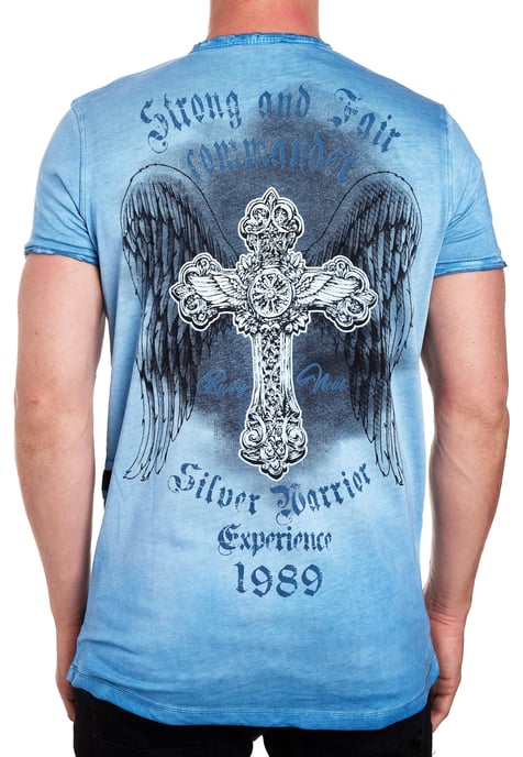 V-Ausschnitt T-Shirt mit Seitenprint - Image 4