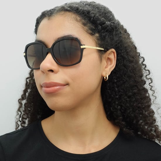 Michael Kors Square Womens Dark Tortoise Gold Braun Gradient Sonnenbrille - Image 6