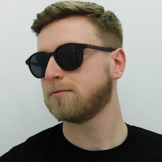 Hugo by Hugo Boss Runde Mens Matte Schwarz Grau Sonnenbrille - Image 6