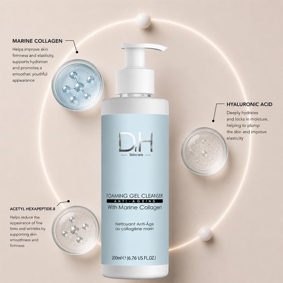 Dr H Fortschrittliches, schäumendes Anti-Aging-Reinigungsgel mit Meereskollagen, 200 ml - Image 2