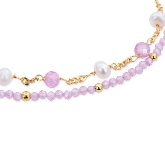 Luxenter 925 Sterling Silber Armband mit rosa Kristall in 18K Gelbgold - Rius - Image 4