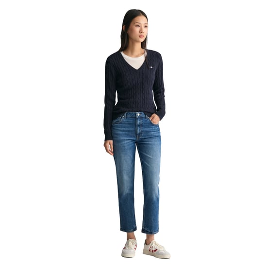 Gant Stretch Cotton Cable V-Neck Strickpullover - Image 5