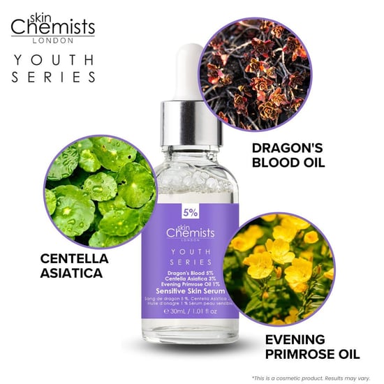 skinChemists Anti-Aging-Serum für empfindliche Haut mit Drachenblut (5 %) und Centella Asiatica (3 %), 30 ml - Image 2