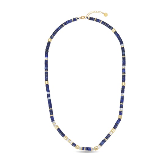 Luxenter Halskette aus 925er Sterlingsilber mit natürlichem Lapislazuli in 18K Gelbgold - Ihun - Image 3