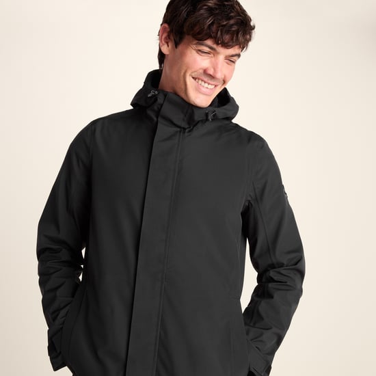 Glenton Mens Long Waterproof Jacket Black - Image 4