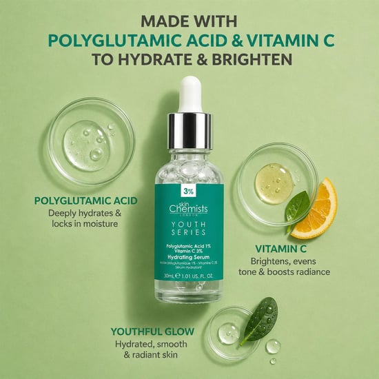 skinChemists Anti-Aging Feuchtigkeitsserum mit 1 % Polyglutaminsäure und 3 % Vitamin C, 30 ml - Image 2