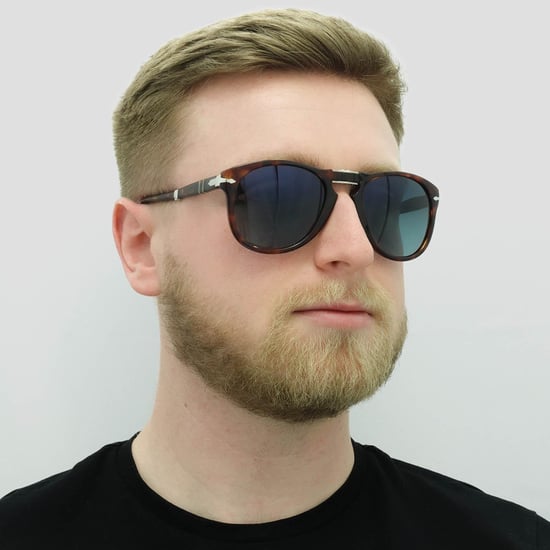 Persol Aviator Herren Braune Havana Blau Gradient Polarisierte Sonnenbrille - Image 5