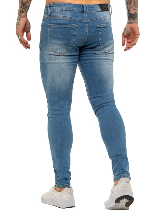 Enzo Herren Skinny Super Stretch Denim Jeans - Image 4