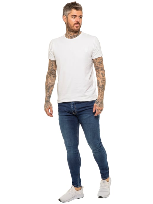 Enzo Herren Skinny Super Stretch Denim Jeans - Image 4