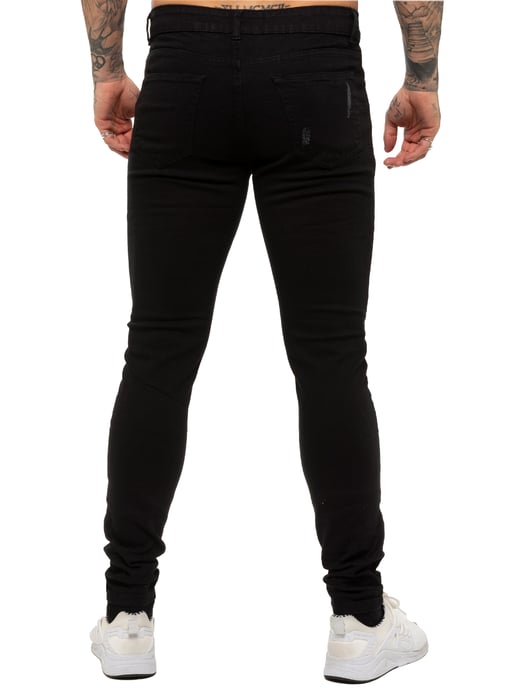 Enzo Herren Skinny Ripped Jeans - Image 4
