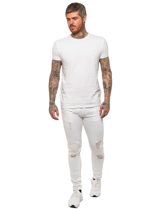 Enzo Herren Skinny Ripped Jeans - Image 4