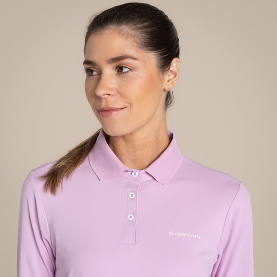 Craghoppers - "Thornbury" Poloshirt für Damen, Nosilife, Emblem, Langärmlig (Orchidee) - Image 6