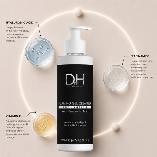Dr H Fortschrittlicher Anti-Aging-Schaumgel-Reiniger mit Hyaluronsäure, 200 ml - Image 2