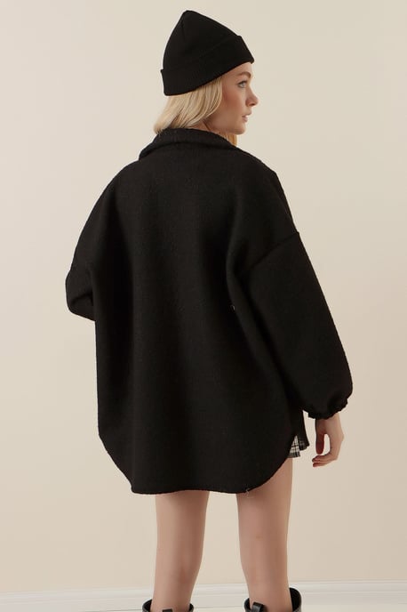 Texturierte Gabardine-Knopfjacke - Image 5