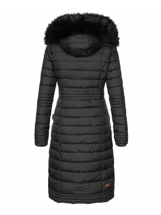 Navahoo Damen Winterjacke Umay – Lange Steppjacke mit Abnehmbarer Kapuze & Kunstfell - Image 3