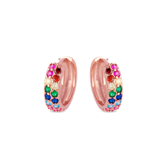 Luxenter Sterling Silber 925 Ohrringe mit Multicolour Zirkonia in 18K Roségold - Imewa - Image 3