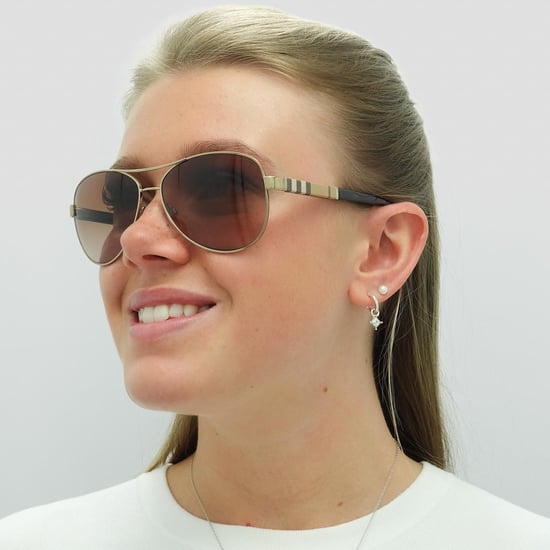 Burberry Aviator Damen Sonnenbrille Gold Braun Braun Verlauf - Image 6