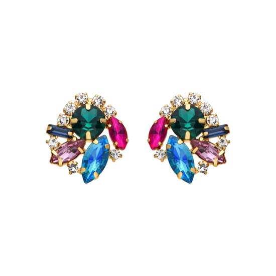 Luxenter Blue Crystal Ohrringe in 18k Gelbgold - Nyuva - Image 1