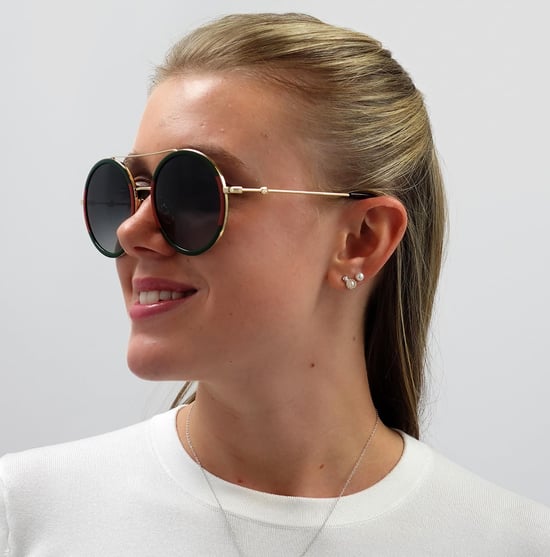 Gucci Sonnenbrille GG0061S 003 Gold Grün und Rot Grün Gradient - Image 6
