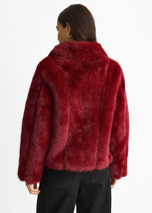 Kurze Jacke aus Kunstfell mit Reißverschluss - Image 4