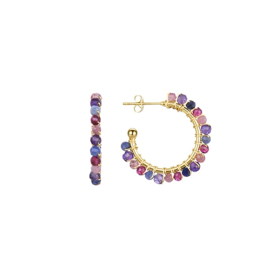 Luxenter, Ohrringe in violettem Aiel-Kristall aus 18 Karat Gelbgold - Image 1