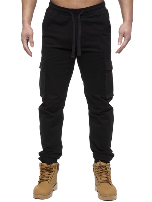 Enzo | Herren Cargo-Jogger-Jeans - Schwarz - Image 3